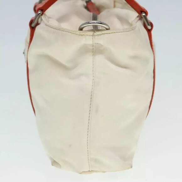 PRADA Hand Bag Nylon 2way Cream Silver Auth 89096 - Picture 4 of 16